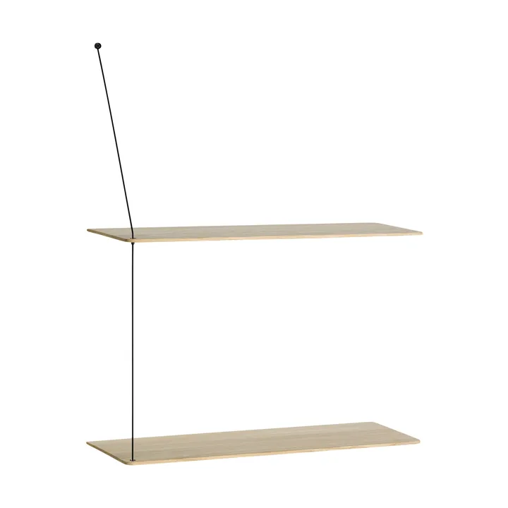 Prateleira Stedge - Carvalho pigmentado branco-preto, 2 prateleiras, 60 cm - Woud