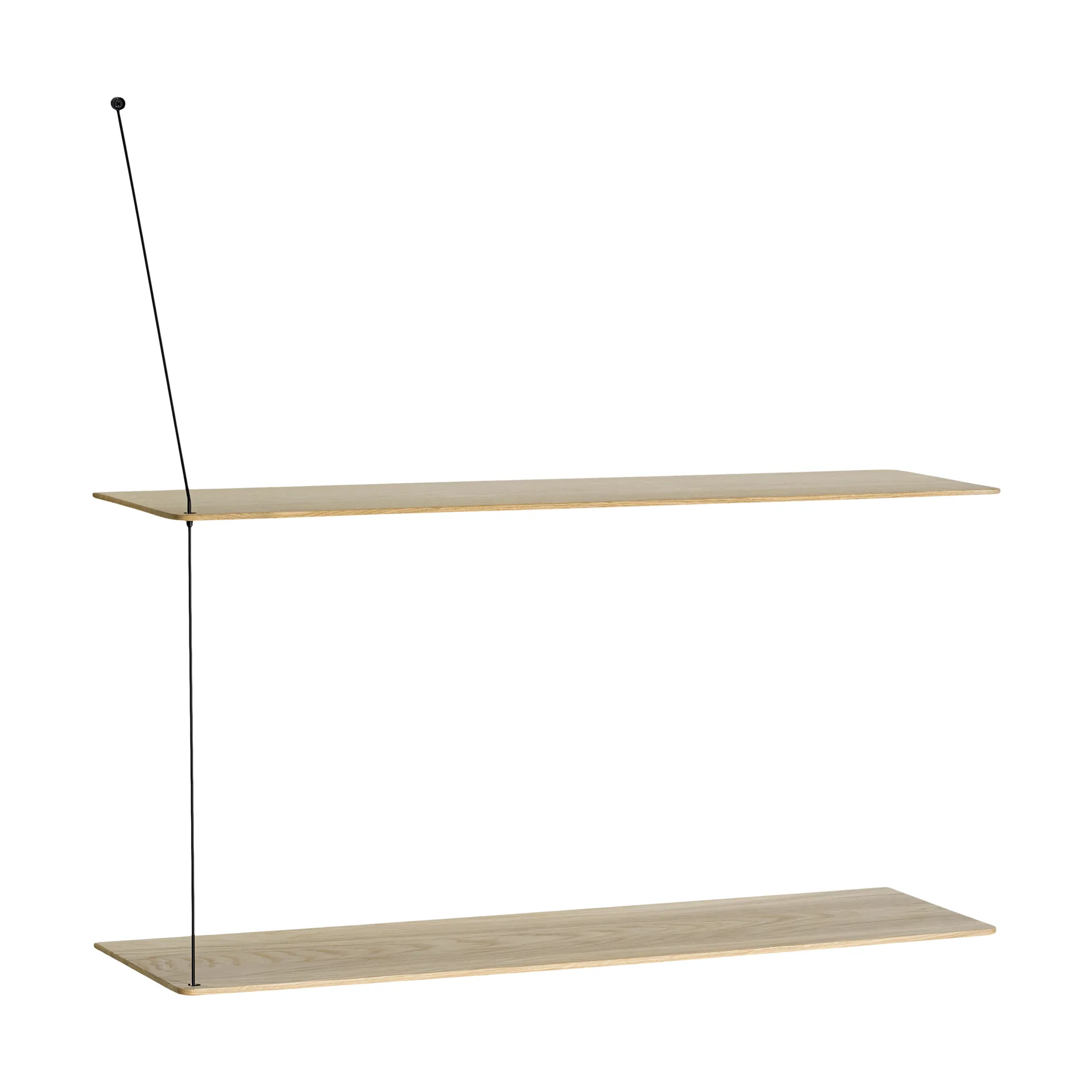 Prateleira Stedge, Carvalho pigmentado de branco-preto, 80 cm, 2 prateleiras Woud
