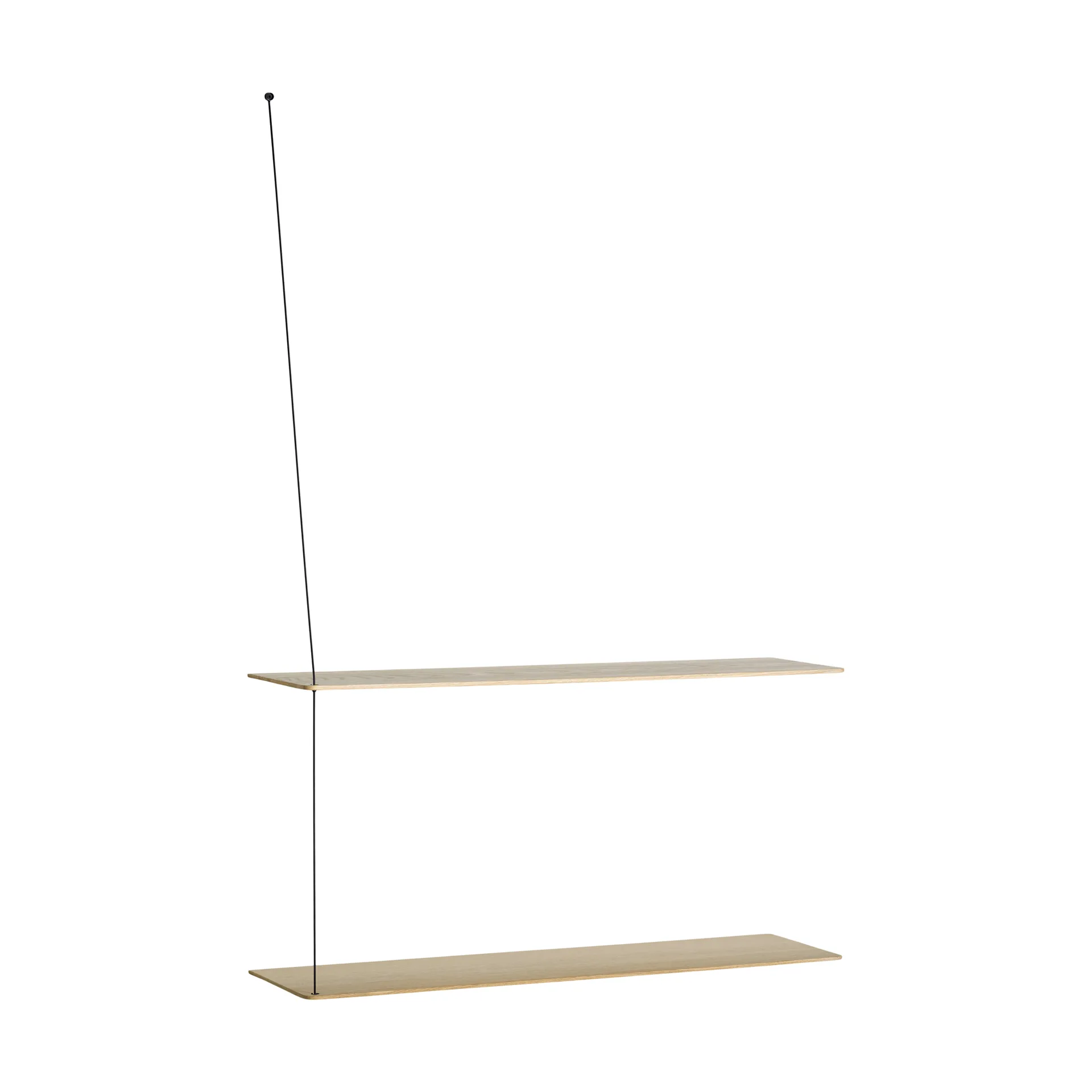 Prateleira Stedge, Carvalho pigmentado de branco-preto, 80 cm, 2 prateleiras Woud