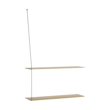 Prateleira Stedge - Carvalho pigmentado de branco-preto, 80 cm, 2 prateleiras - Woud