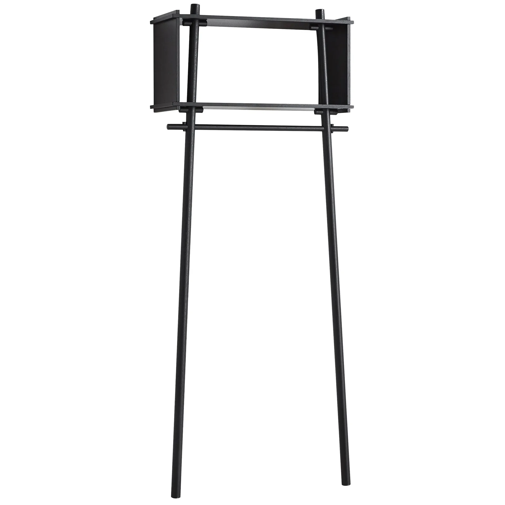 Suporte p/cabides Tojbox, Carvalho envernizado de preto Woud