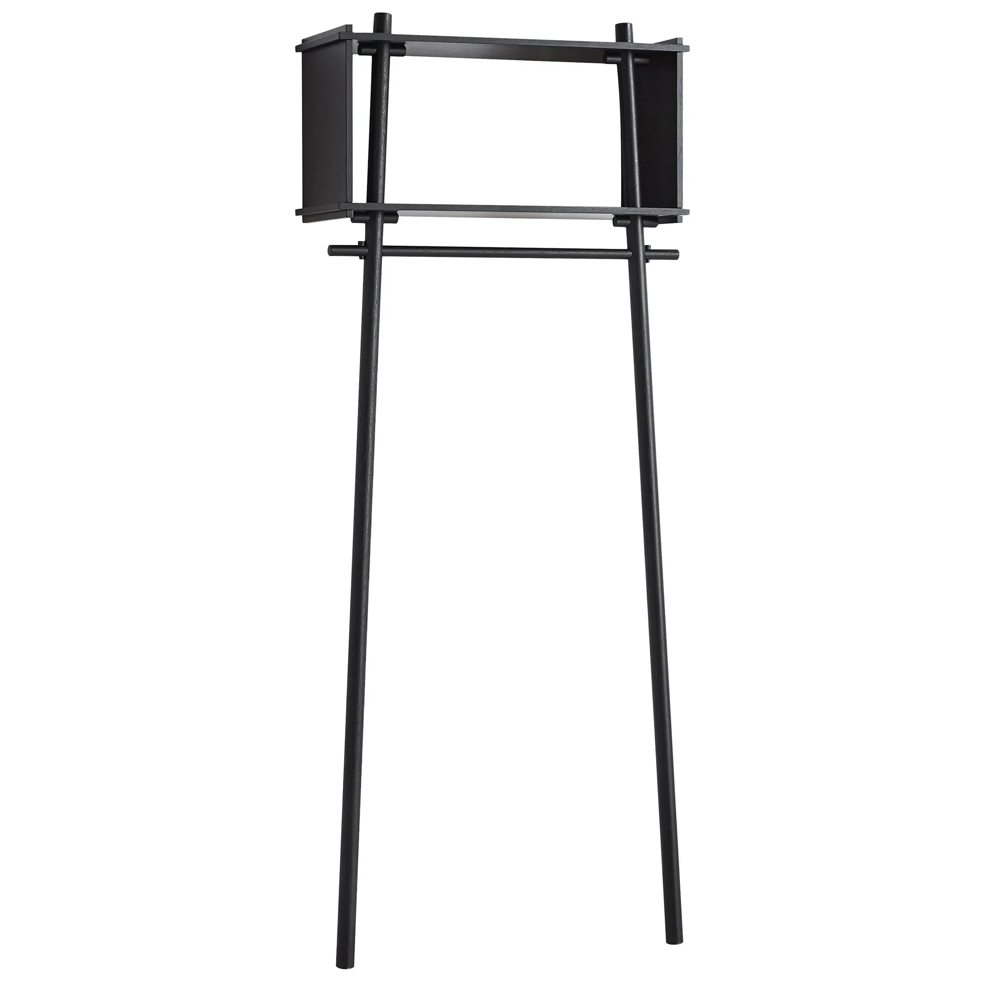 Suporte p/cabides Tojbox, Carvalho envernizado de preto Woud