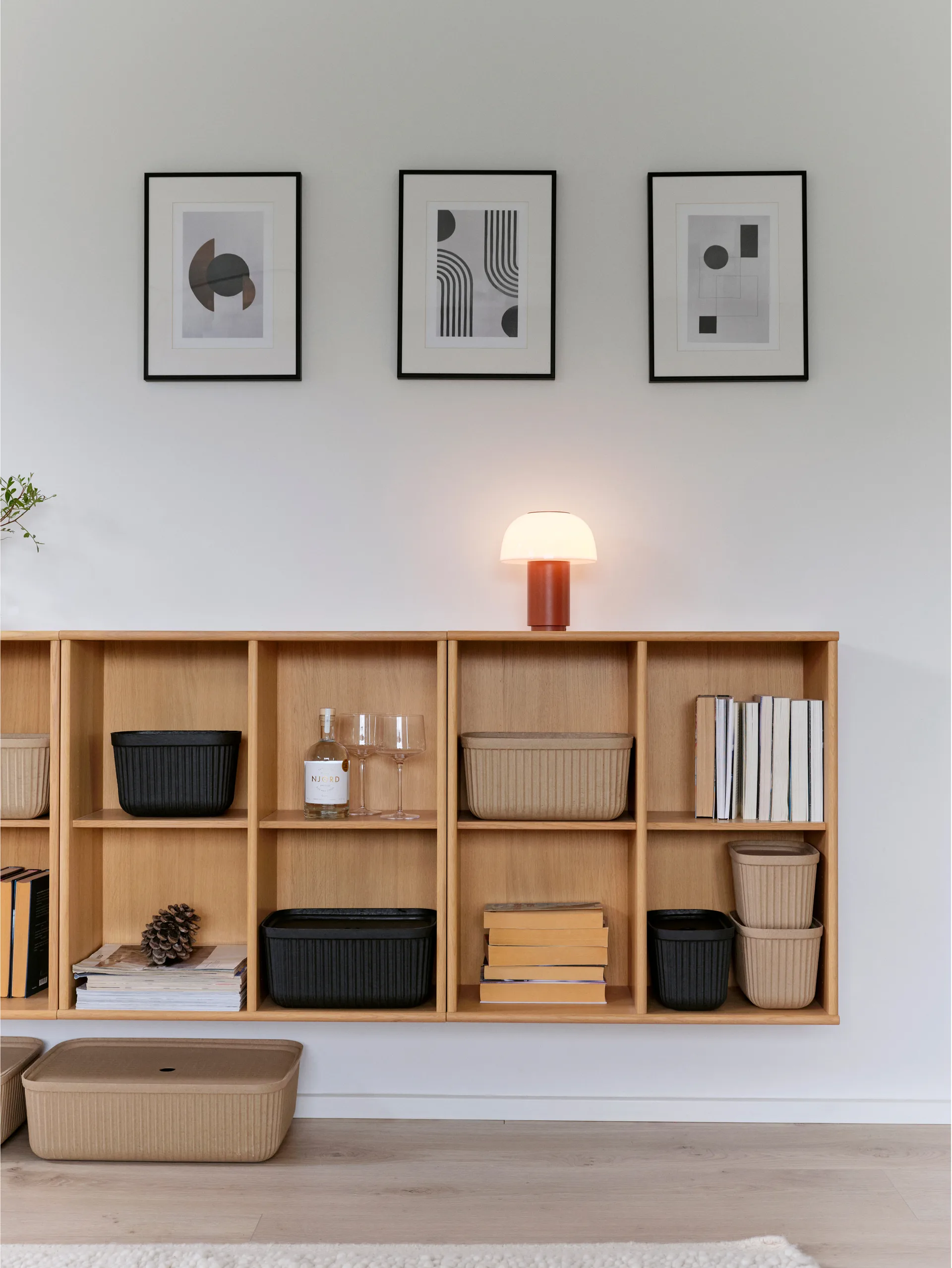 Caixa de armazenamento Pulp 23x32 cm 2 peças, Natural Brown Zone Denmark