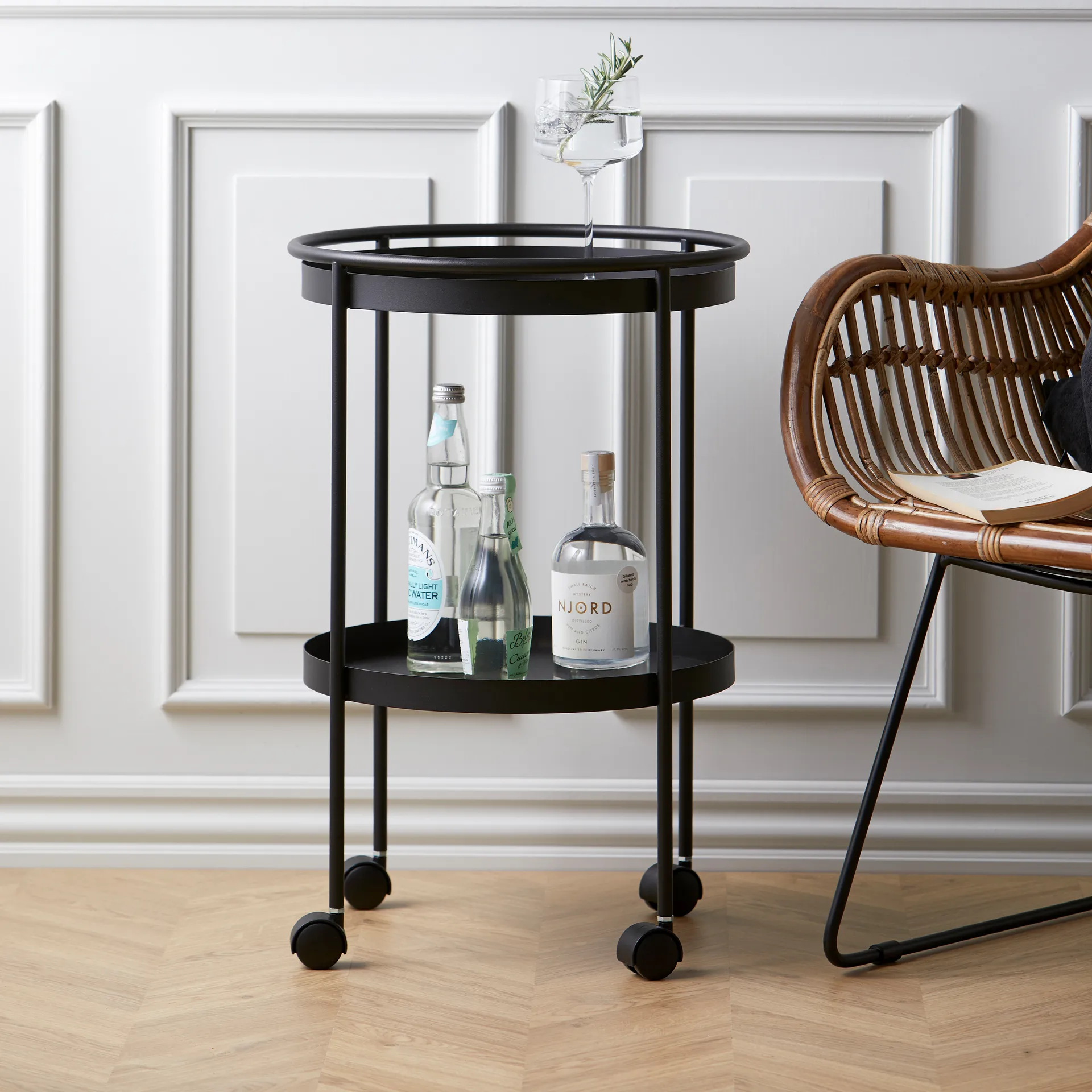 Carrinho de bar Rocks, preto Zone Denmark