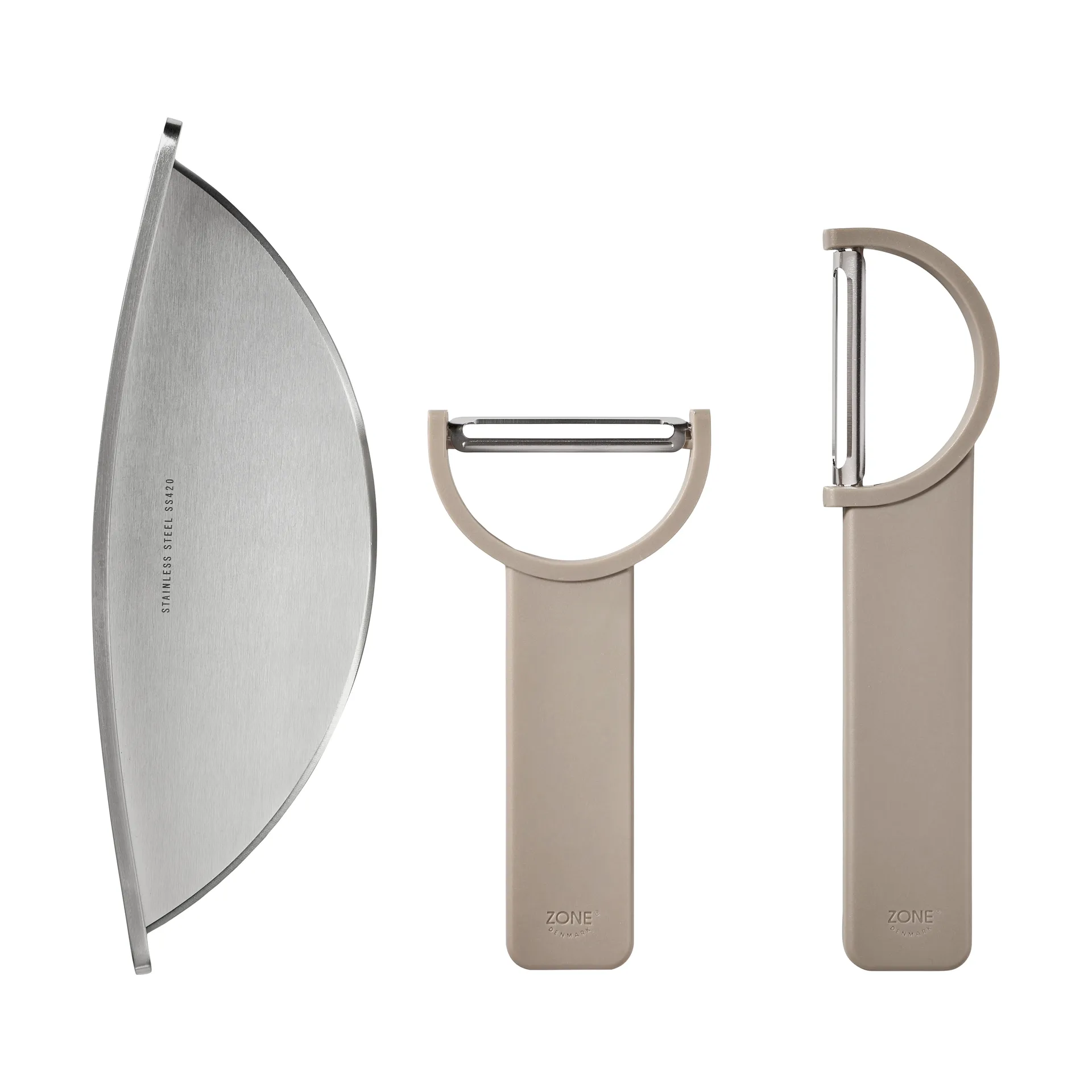 Conjunto de corte Singles 3 descascadores, Taupe suave Zone Denmark