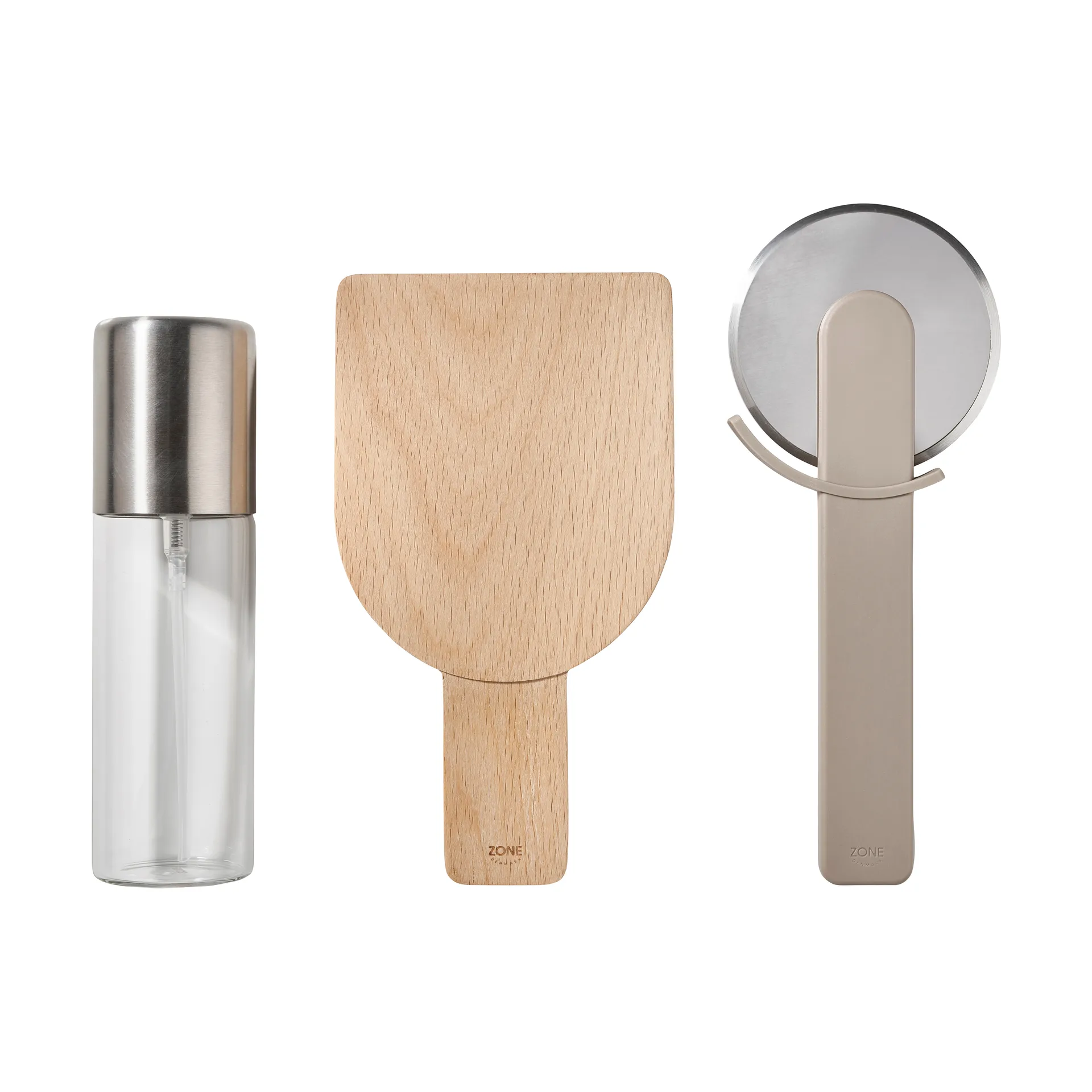 Conjunto de pizza Singles 3 peças, Taupe suave Zone Denmark