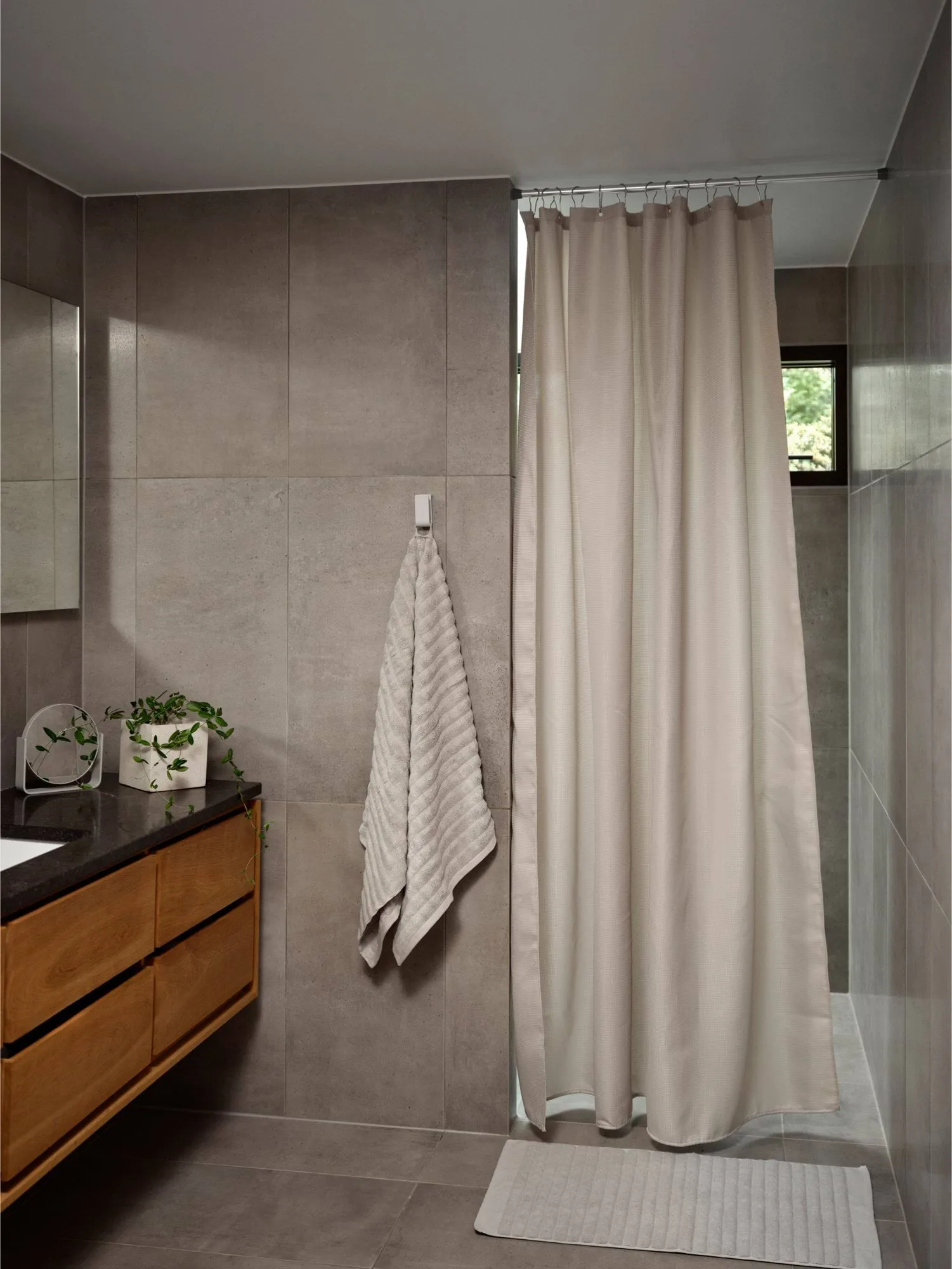 Lux cortina de duche, Cinzento soft, 180x200 cm Zone Denmark