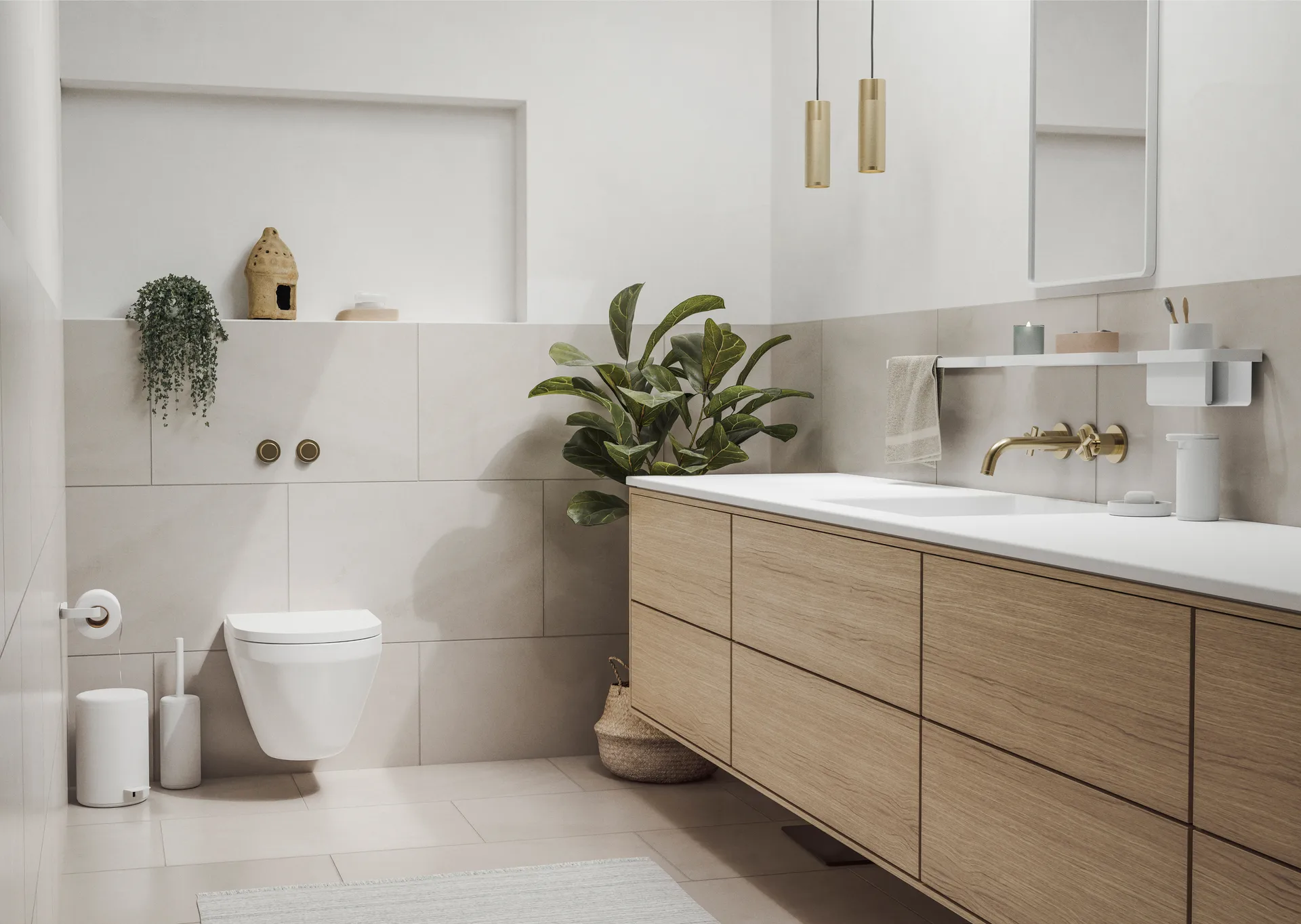 Prateleira de chuveiro alta RIM 11x22 cm, Branco Zone Denmark