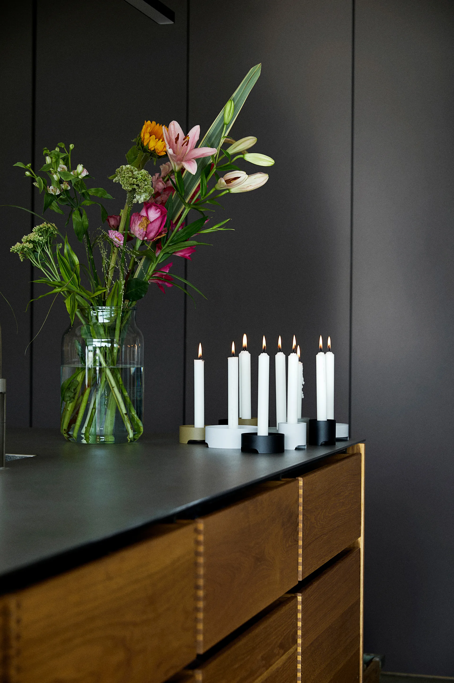 Suportes de vela Singles Ø9 cm, Preto Zone Denmark