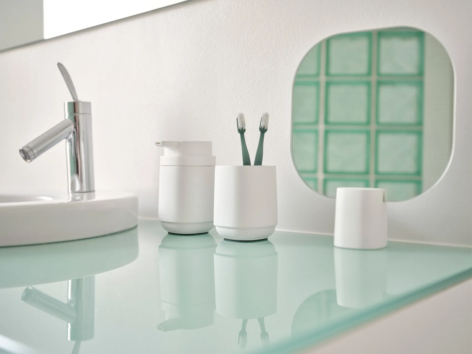 Time espelho de mesa 26,5 cm, Branco Zone Denmark