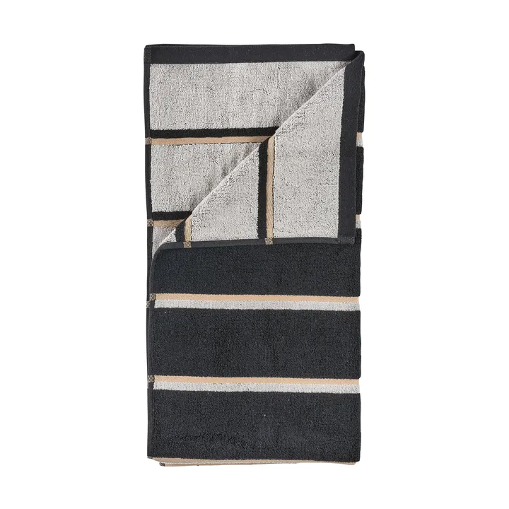 Toalha de sauna - Black-soft grey-camel, 50x100 cm - Zone Denmark