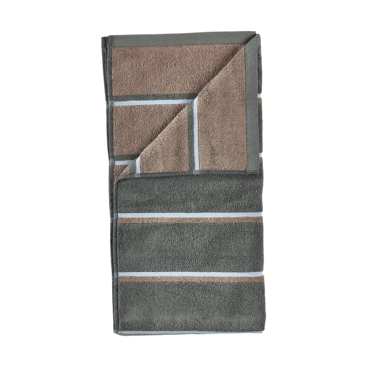 Toalha de sauna - Olive green-taupe-blue fog, 50x100 cm - Zone Denmark