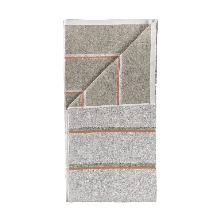 Toalha de sauna - Soft grey-eucalyptus-terracotta, 50x100 cm - Zone Denmark