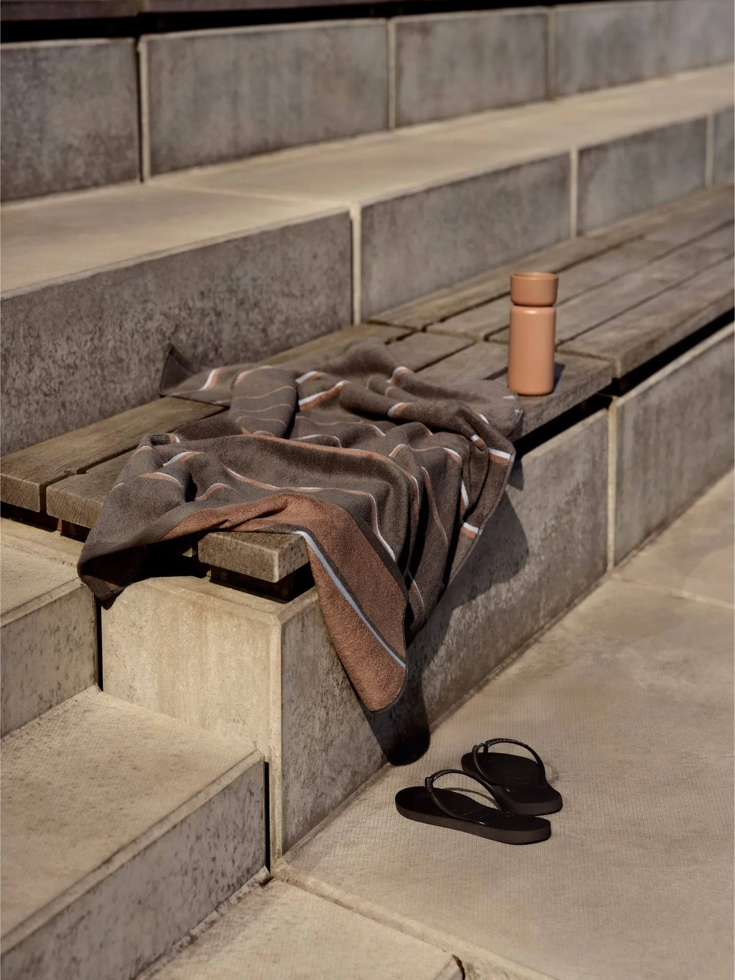 Toalha de sauna, Taupe-camel-sky blue, 70x140 cm Zone Denmark
