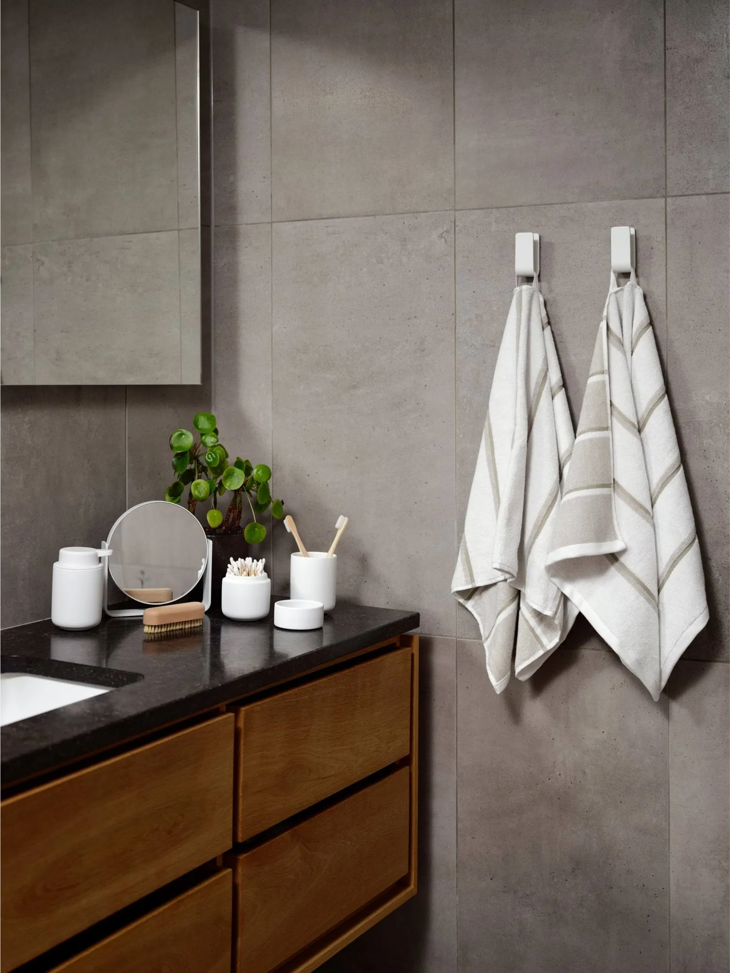 Toalha de sauna, White-soft grey-eucalyptus, 50x100 cm Zone Denmark