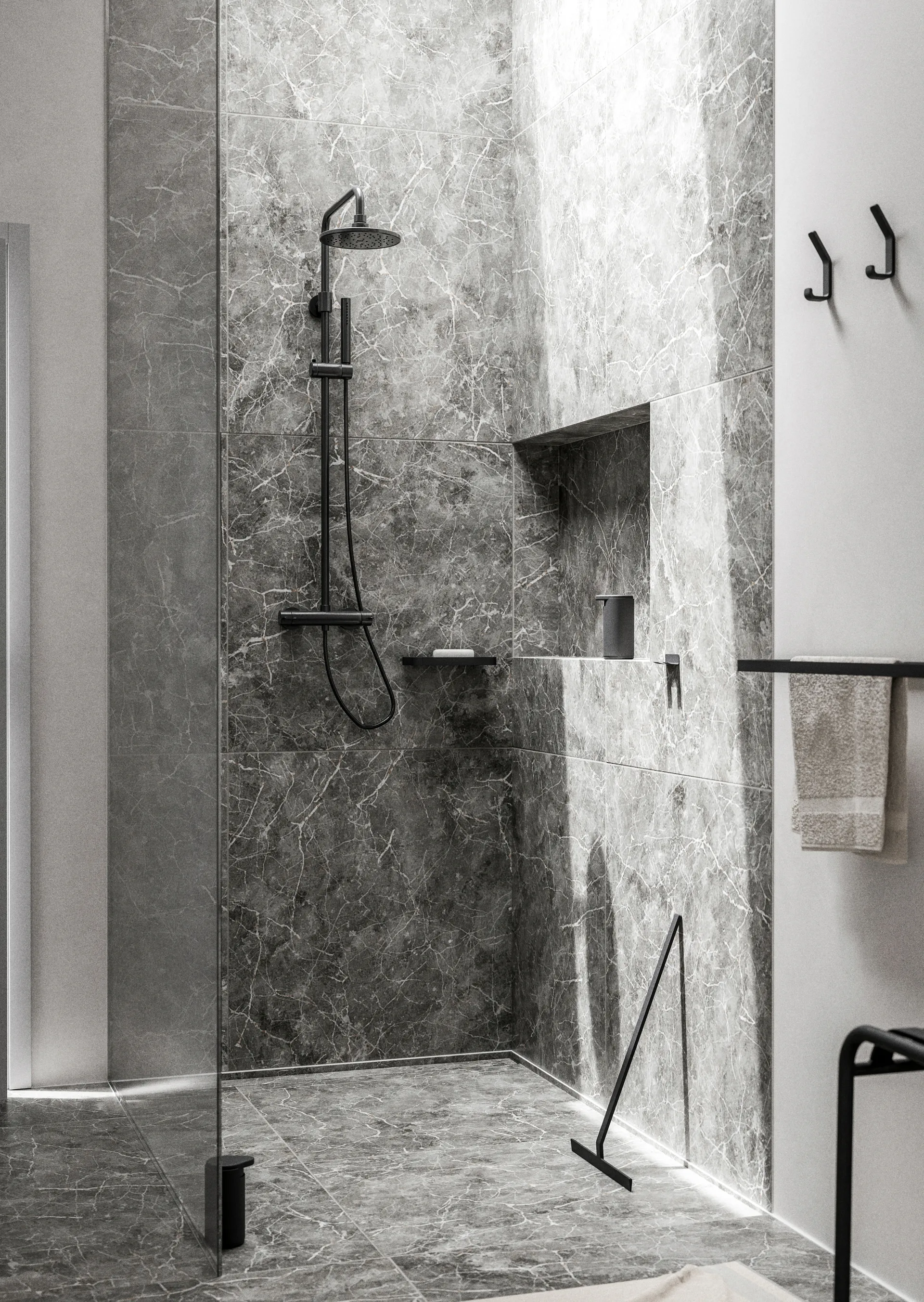 Toalheiro duplo RIM 12x44 cm, Preto Zone Denmark