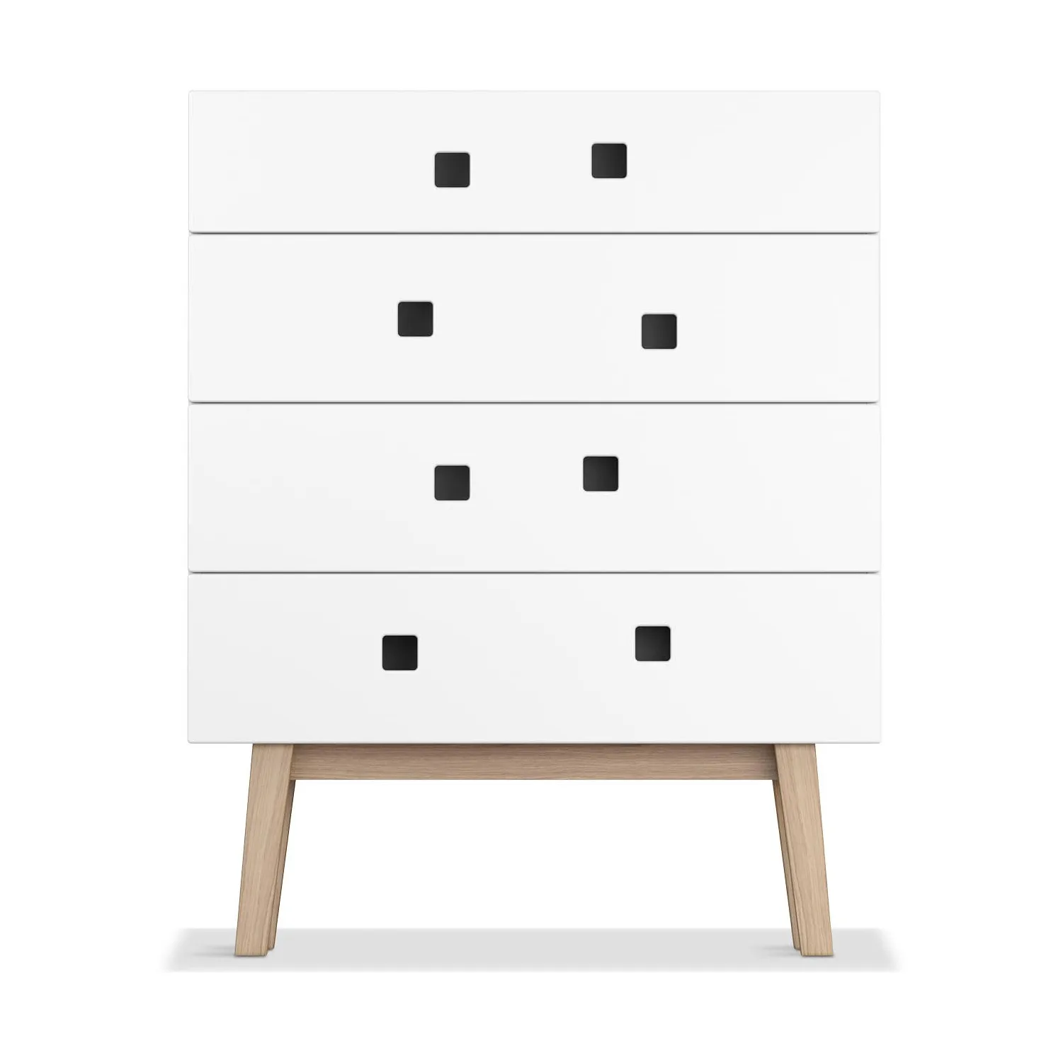 Cómoda Peep B3, branco, retrô, estrutura carvalho  Zweed