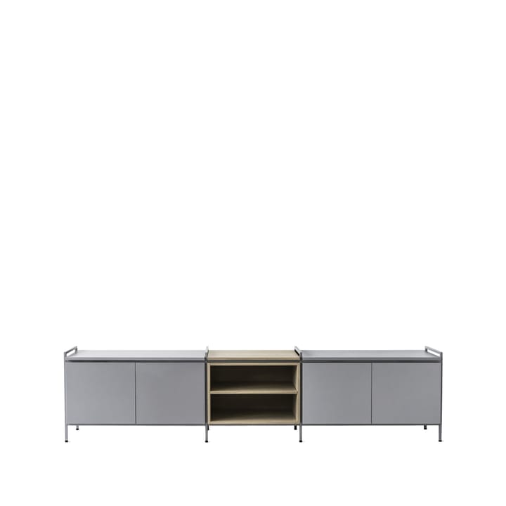 Mesa de apoio baixa Molto - cinzento, carvalho, 3 seções  - Zweed