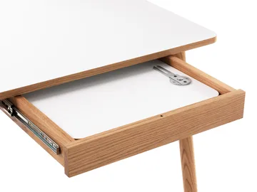 Mesa de jantar com tampo adicional Dino - branco, estrutura carvalho, 2un tampo adicional  - Zweed