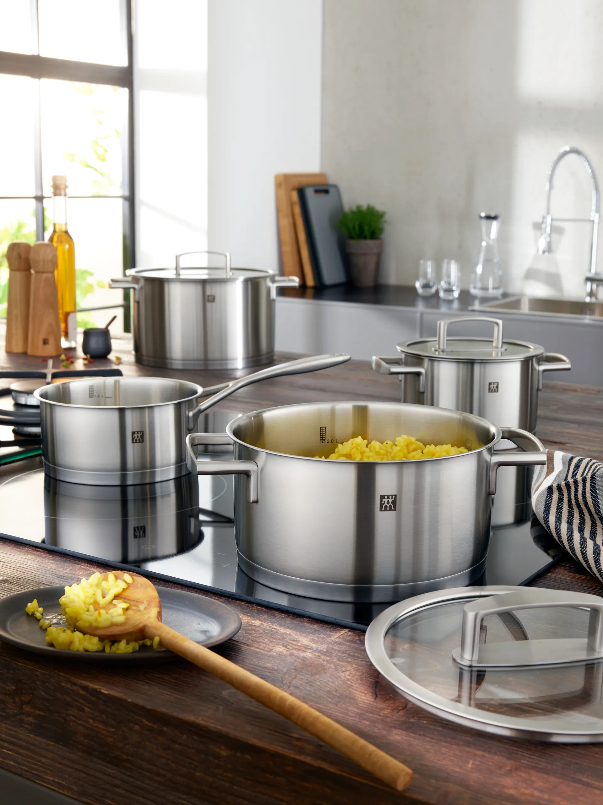 Caçarola Zwilling Vitality, conjunto de 5 peças, Aço inoxidável-transparente  Zwilling