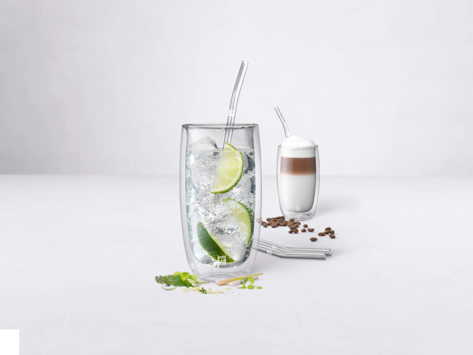 Palhinhas com dobra Zwilling Sorrento, conjunto de 4, Clear Zwilling