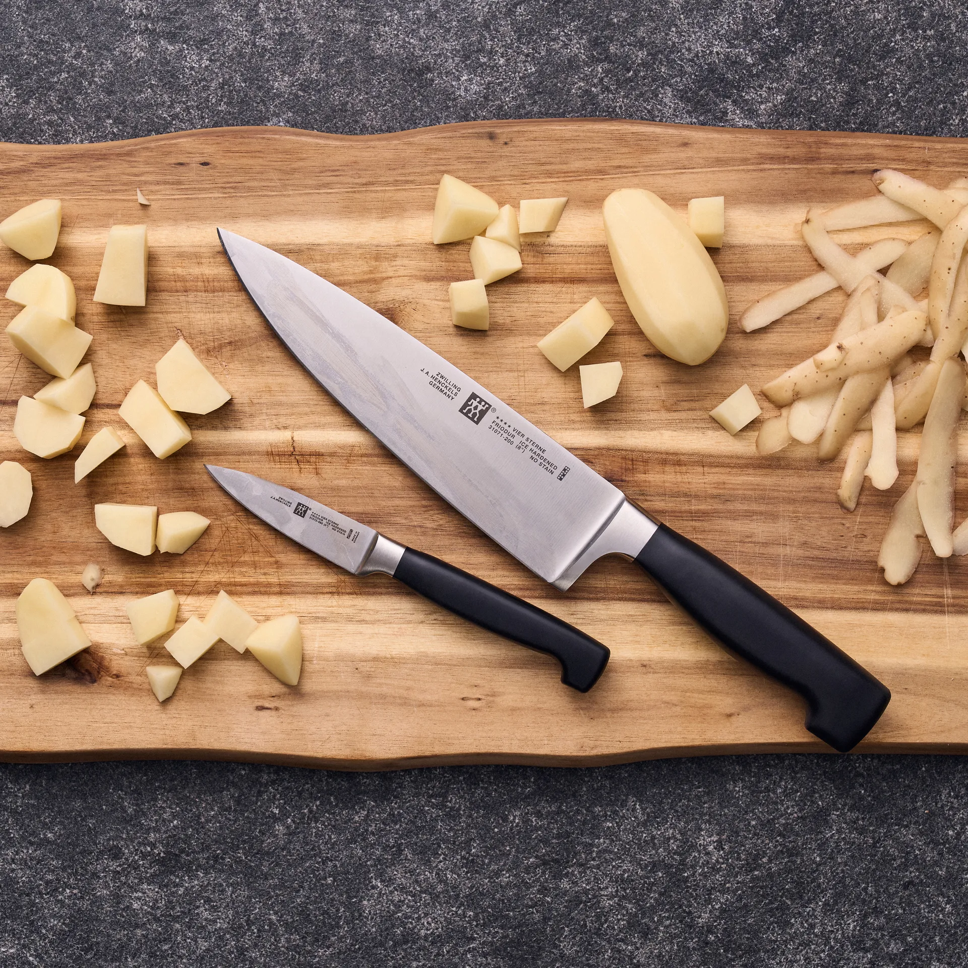 Zwilling Four star conjunto de facas 2 peças, Preto-aço inoxidável Zwilling