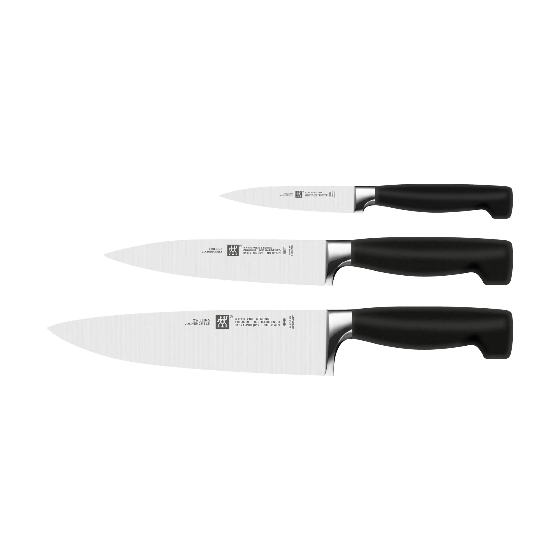 Zwilling Four star conjunto de facas 3 peças, Preto-aço inoxidável Zwilling