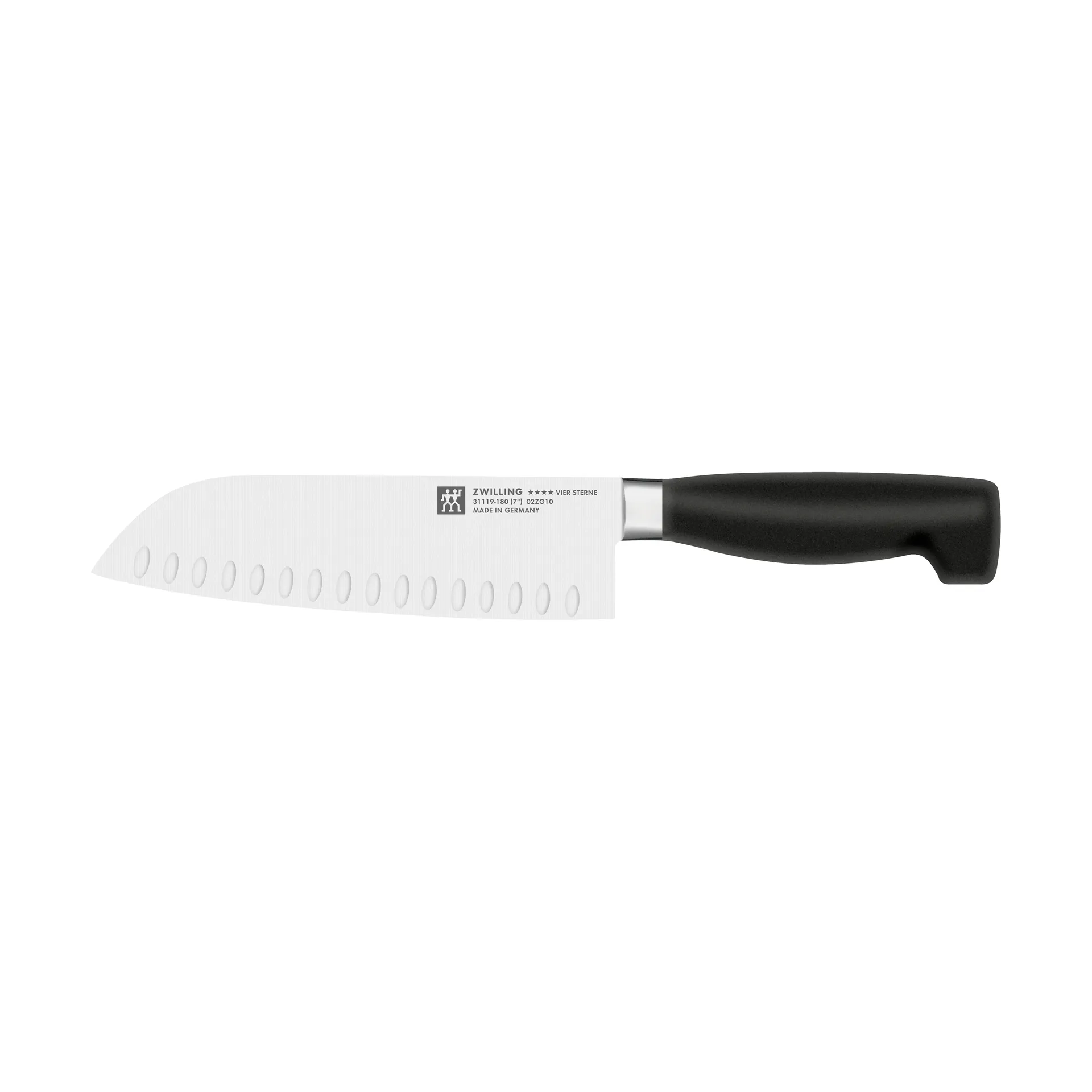 Zwilling Four star faca santoku 18 cm, Preto-aço inoxidável Zwilling