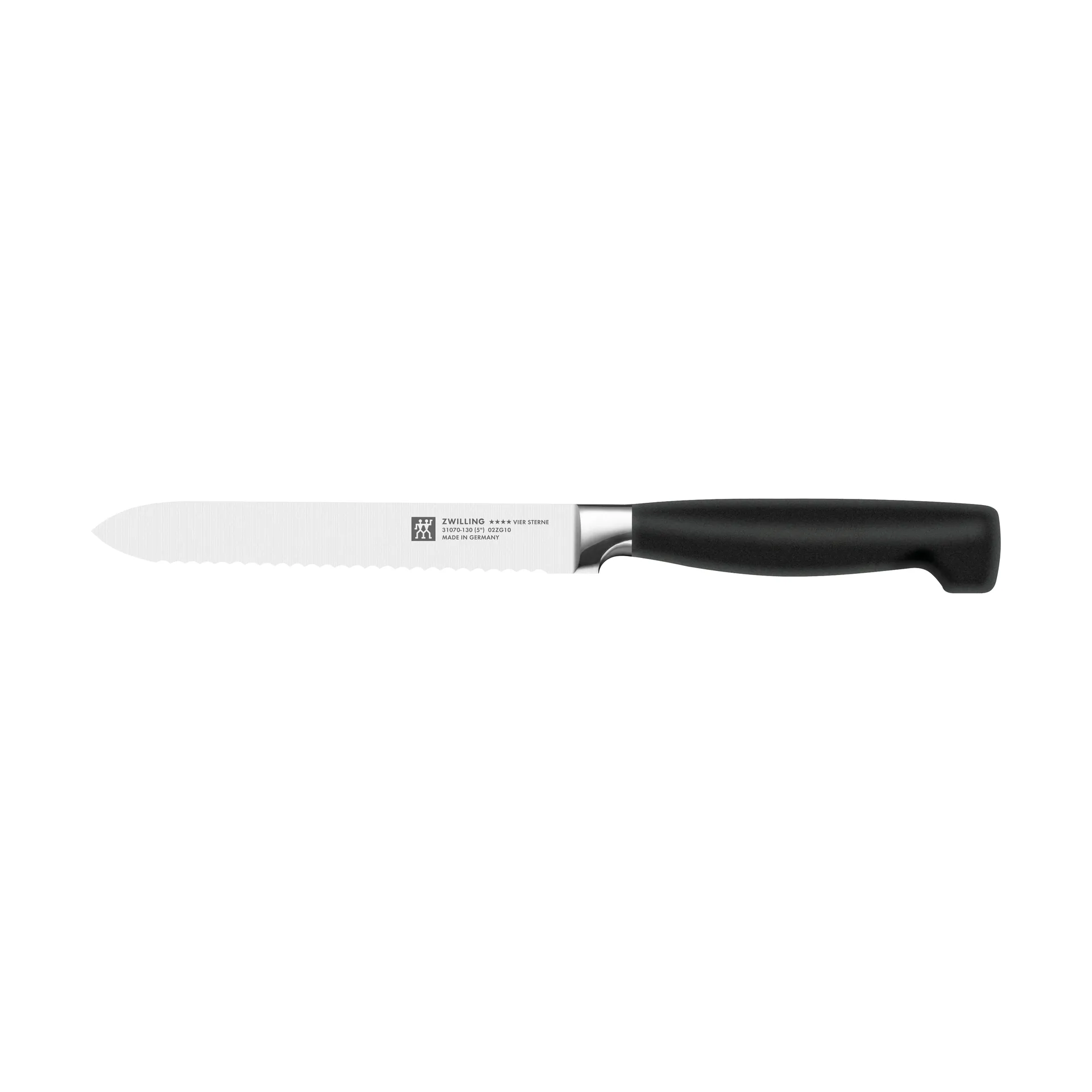 Zwilling Four star faca serrilhada multiusos 13 cm, Preto-aço inoxidável Zwilling