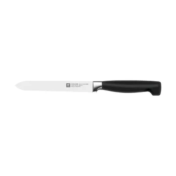 Zwilling Four star faca serrilhada multiusos 13 cm - Preto-aço inoxidável - Zwilling