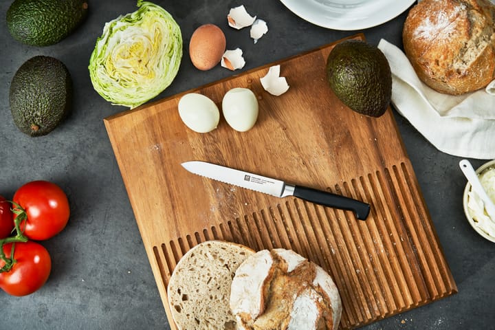 Zwilling Four star faca serrilhada multiusos 13 cm, Preto-aço inoxidável Zwilling