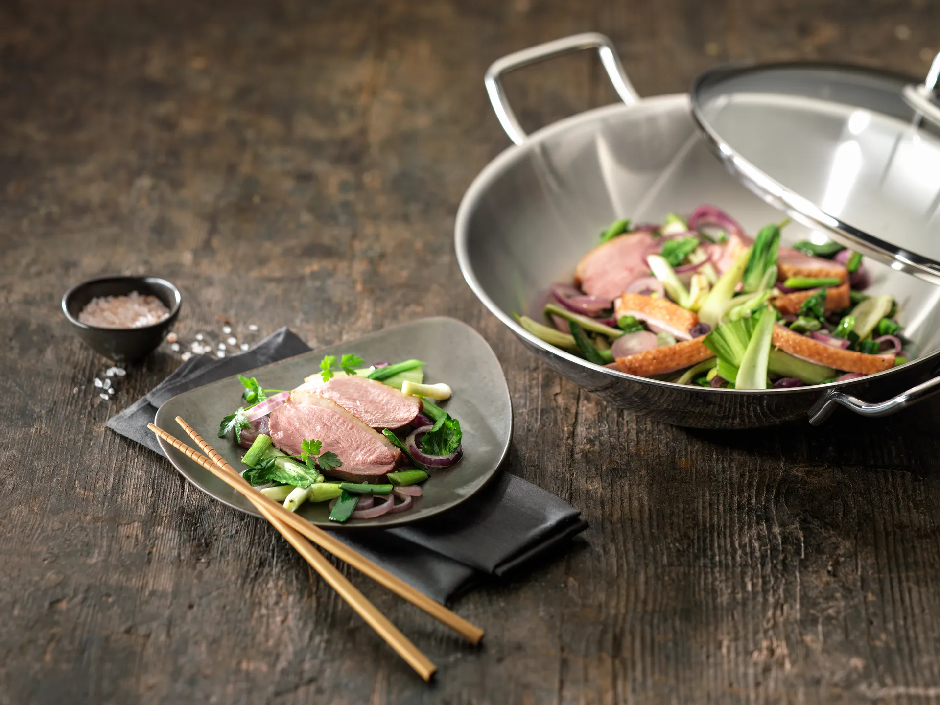 Zwilling Plus wok com tampa de vidro Ø32 cm, Aço inoxidável Zwilling