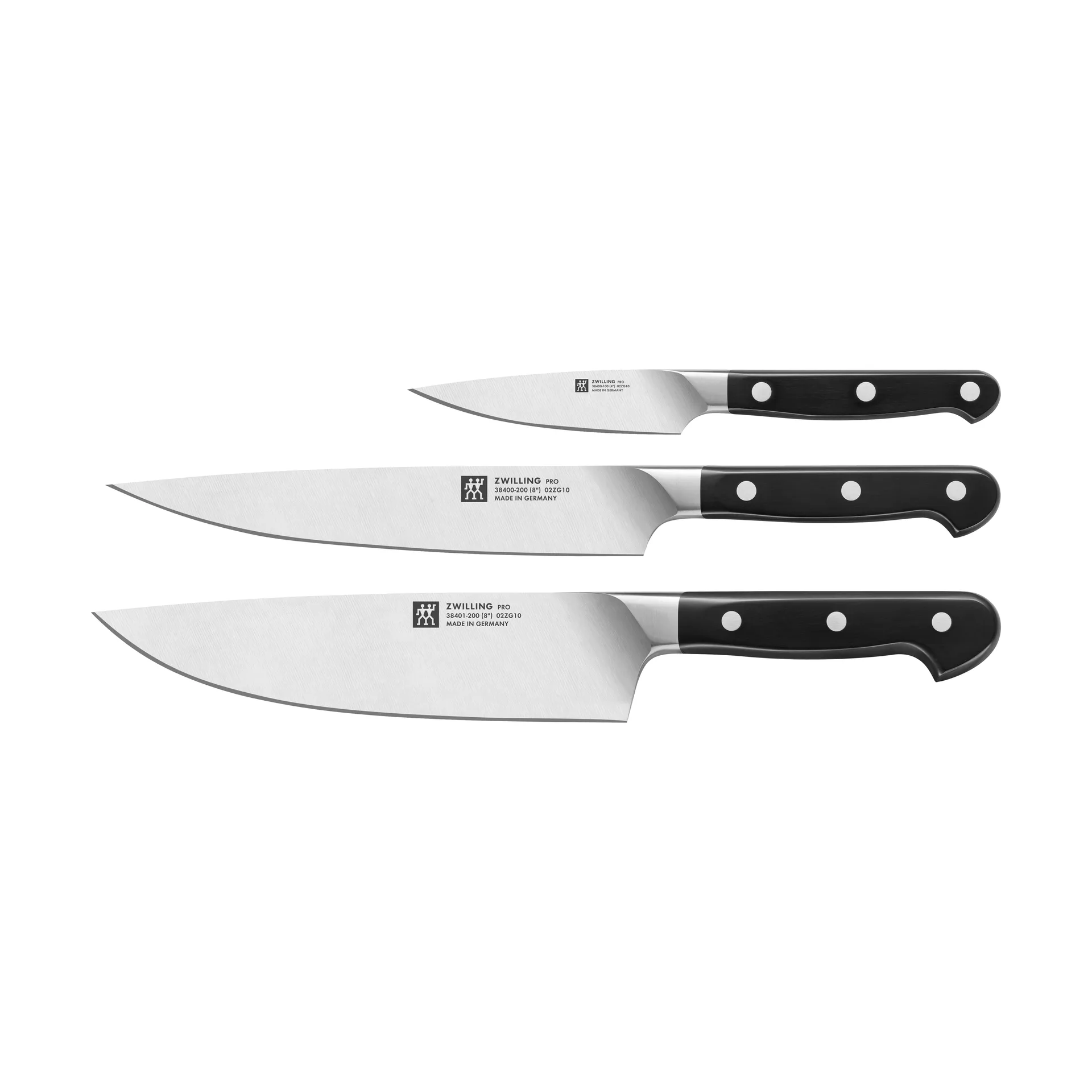 Zwilling Pro conjunto de facas 3 peças, Preto-aço inoxidável Zwilling