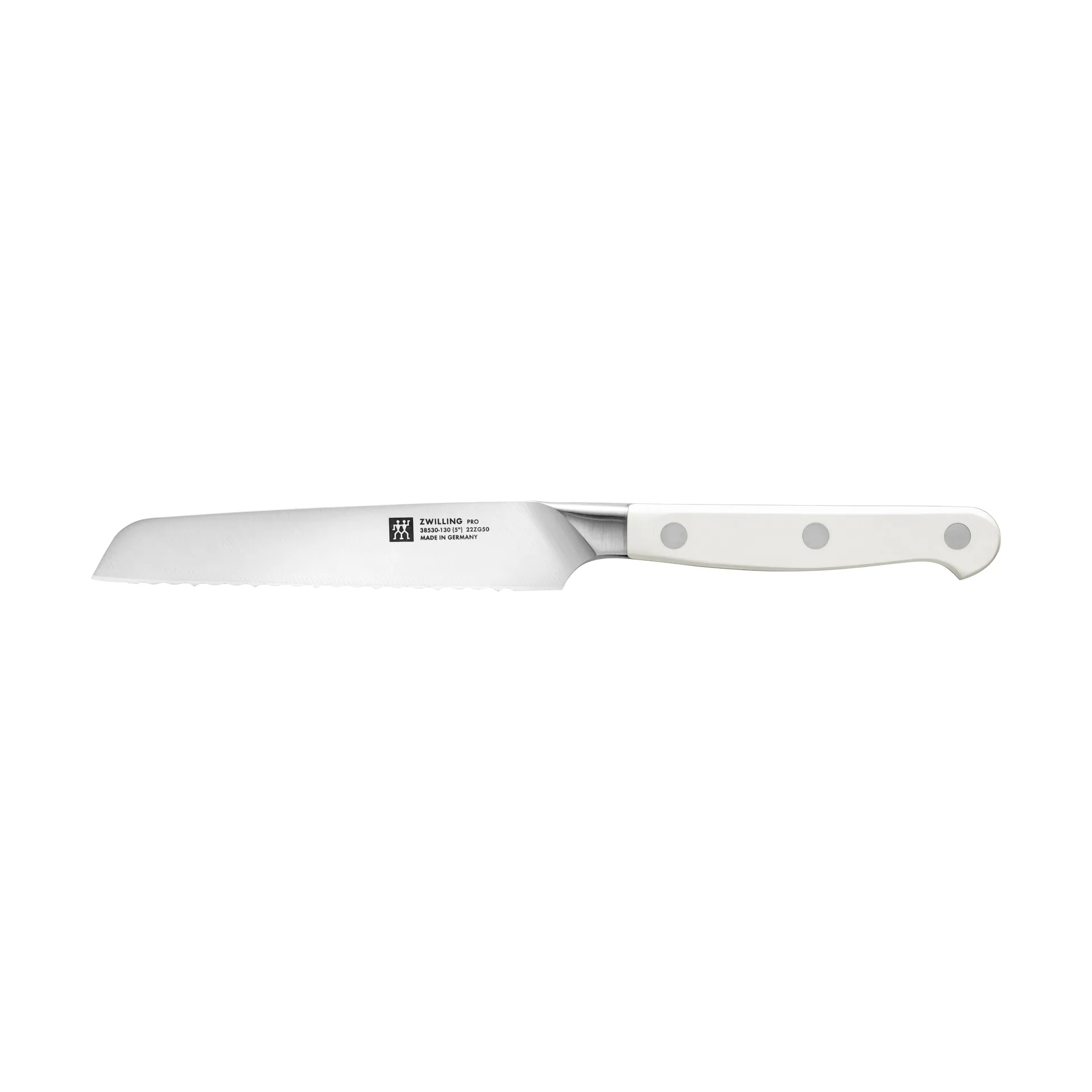 Zwilling pro le blanc faca serrilhada multiusos 13 cm, Branco-aço inoxidável Zwilling