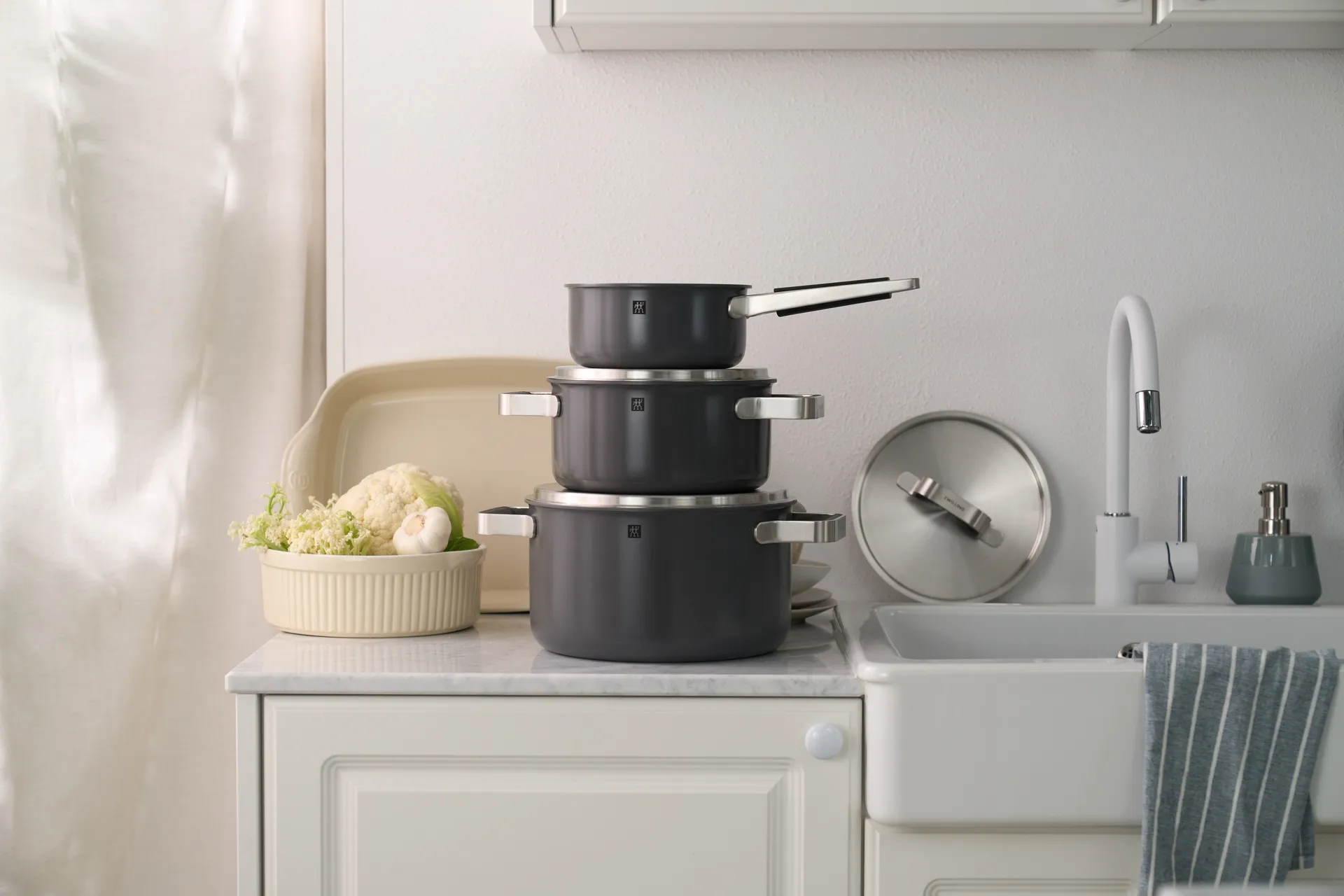 Zwilling Pure conjunto de panelas 5 peças, Cinza Zwilling