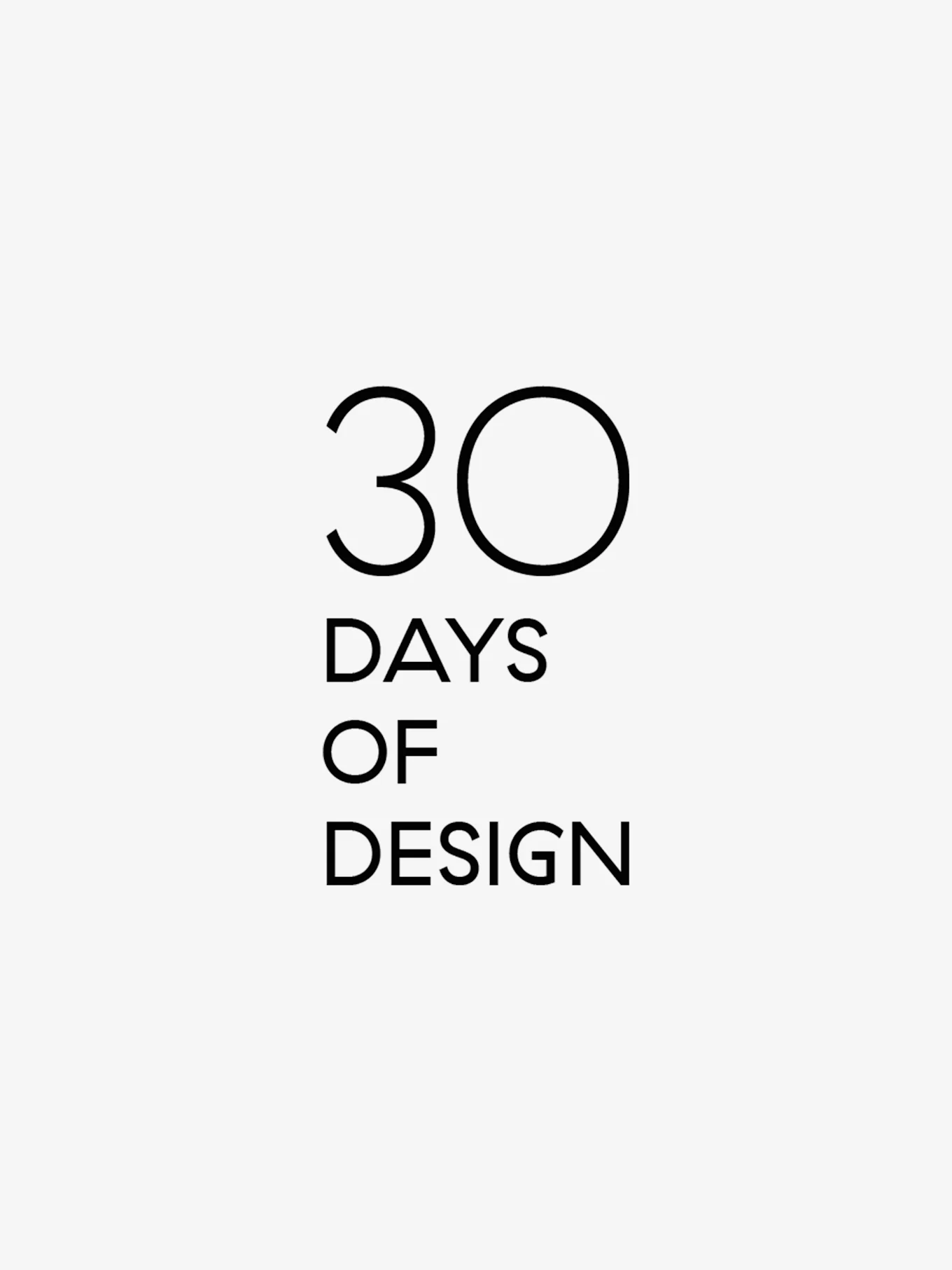 Texto que diz '30 Days of Design'
